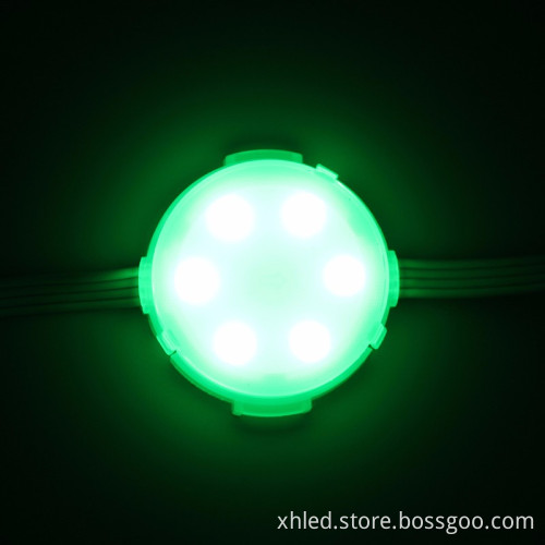 Factory Price DC24V 6leds 1.5W IP67 DMX512 RGB SMD5050 45mm Point LED